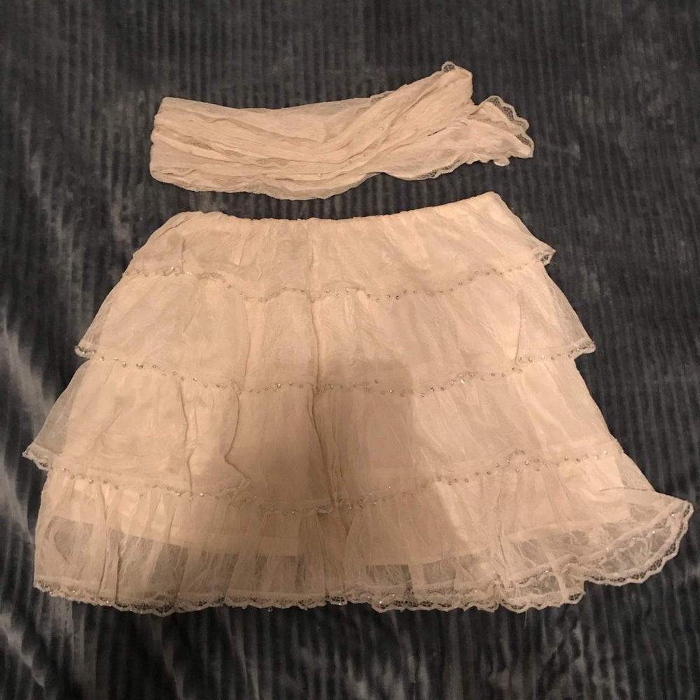 Sheer Layered Jewels Skirt